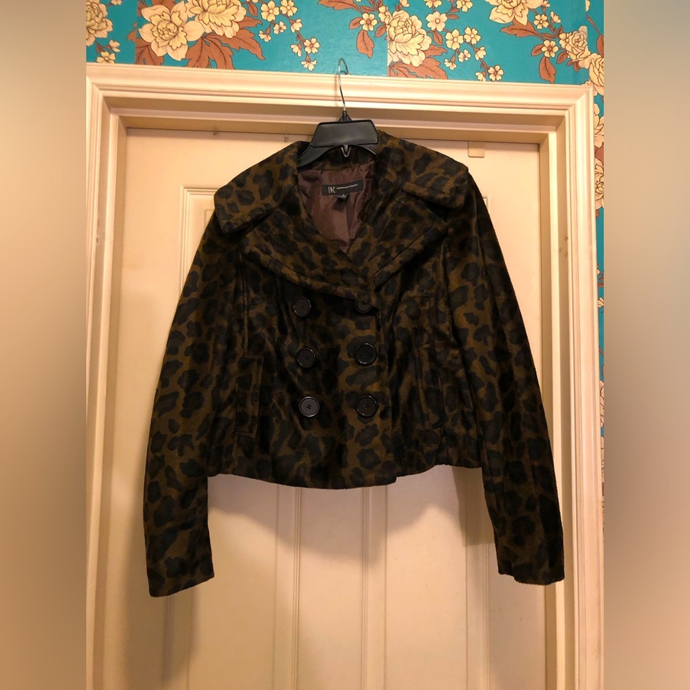 INC Double Breasted Leopard Coat